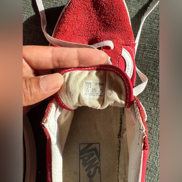 Vans Red and White Mens Shoes - Picture 6 of 6